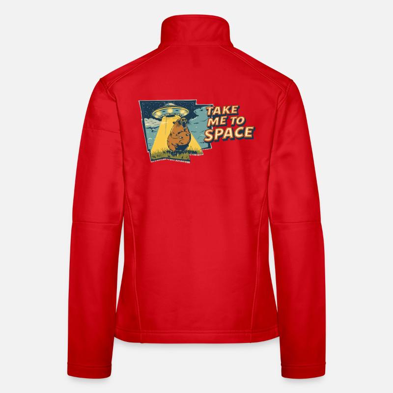 Emmenez-moi dans l’espace Capybara OVNI Pop Art Veste en tissu softshell Femme
