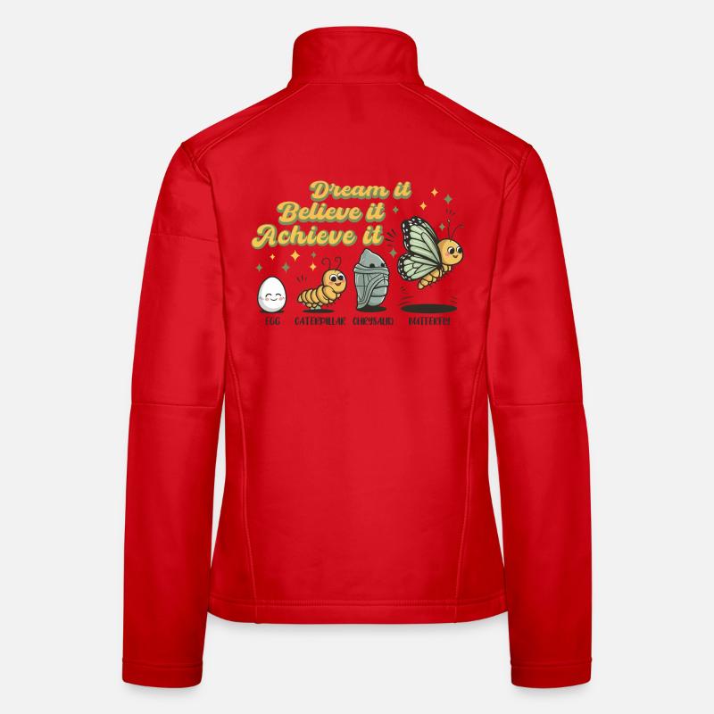 Chenille Schmetterling Schule Evolution Geschenk Frauen Softshelljacke
