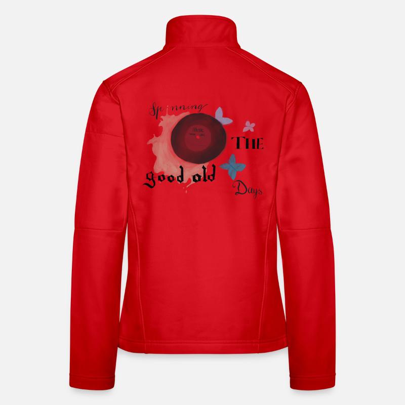 Retro Schallplatten Vintagelook - Frauen Softshelljacke - Rot