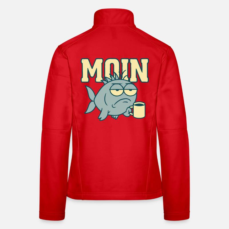 Moin Müder Hai mit Kaffee Frauen Softshelljacke