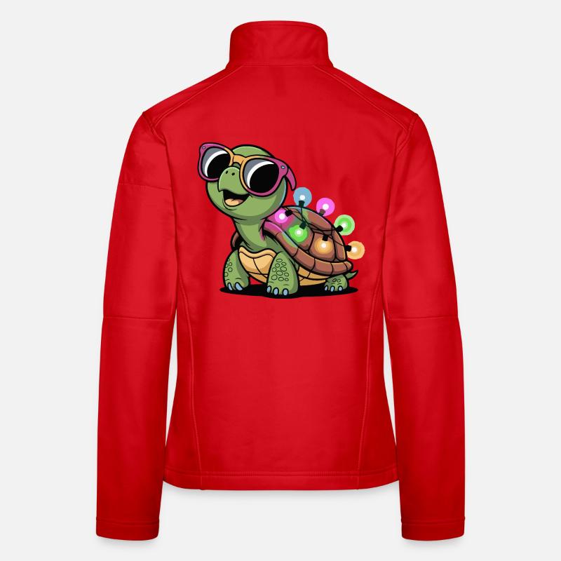 Lichtschein Turtle mit Sonnenbrille Frauen Softshelljacke