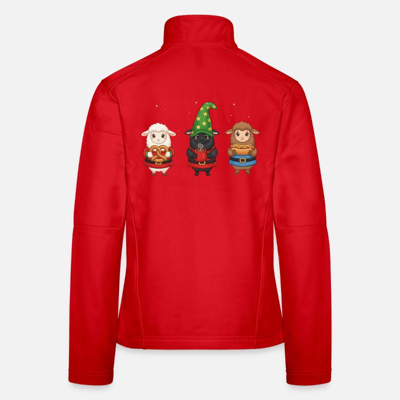 Moutons Joyeux Noël Veste en tissu softshell Femme