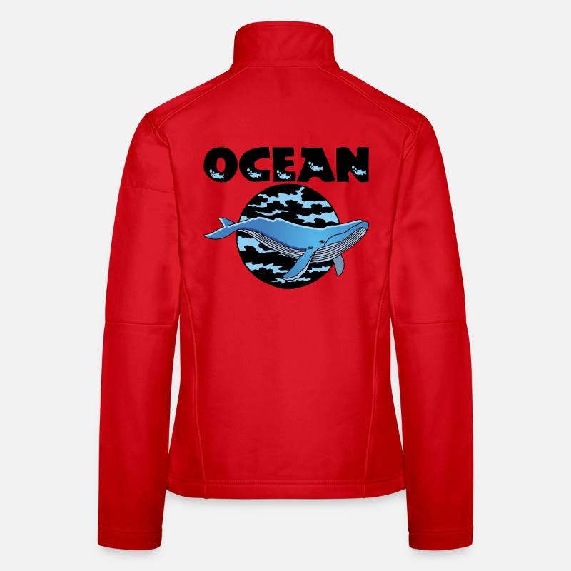 Baleine et océan Veste en tissu softshell Femme