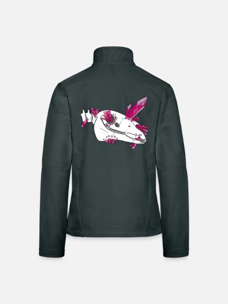 Kristallschädel - Pferd (von Leni Riosa) - Frauen Softshelljacke - Rot - Hinten