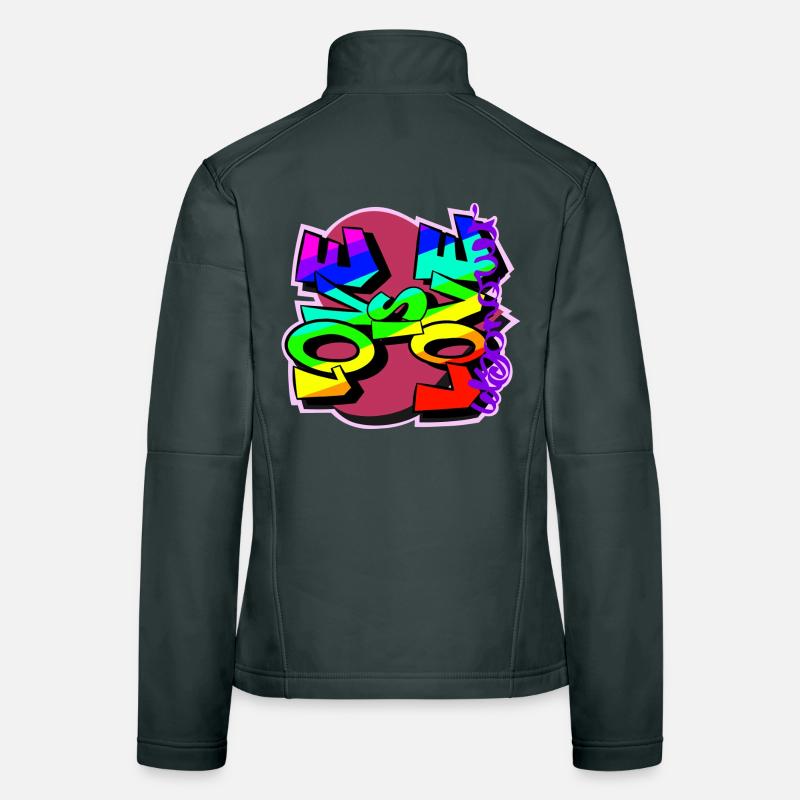 Mots de graffiti colorés Veste en tissu softshell Femme