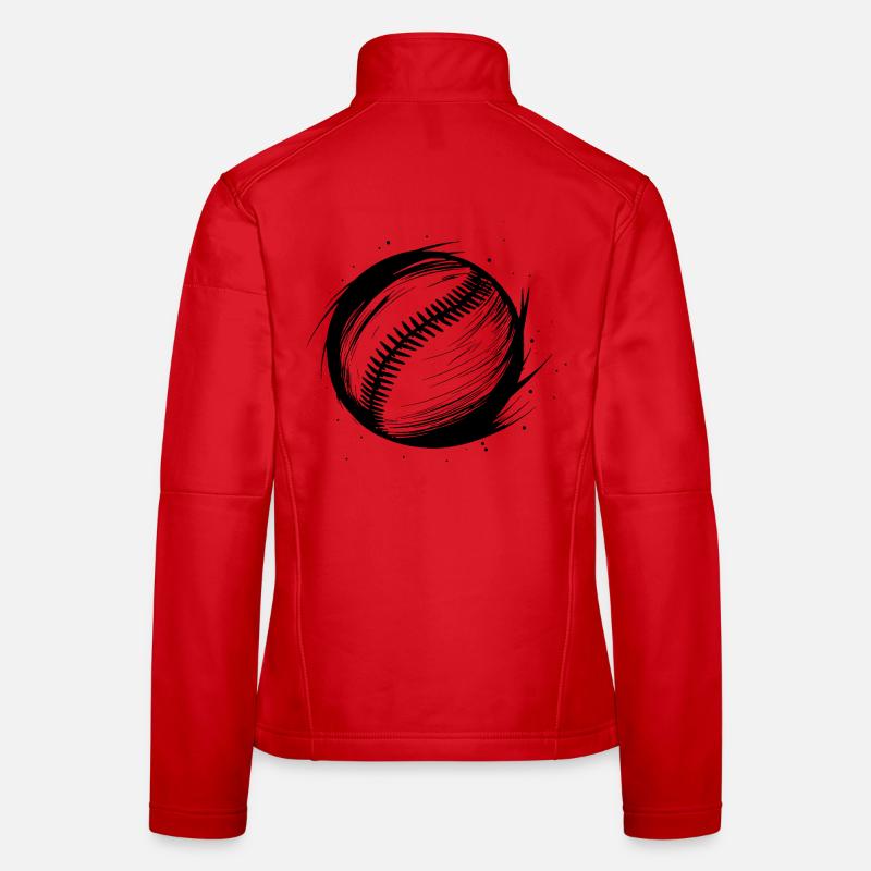 Baseball Ball Sketch Women's Softshell Jacket