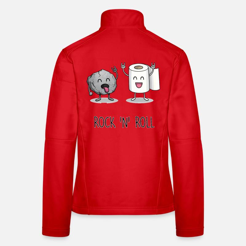 Funny Rock 'n' Roll Cartoon Design - Women's Softshell Jacket - red