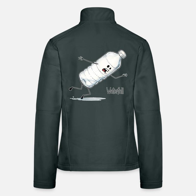 Waterfall – Fallende Wasserflasche Cartoon Frauen Softshelljacke