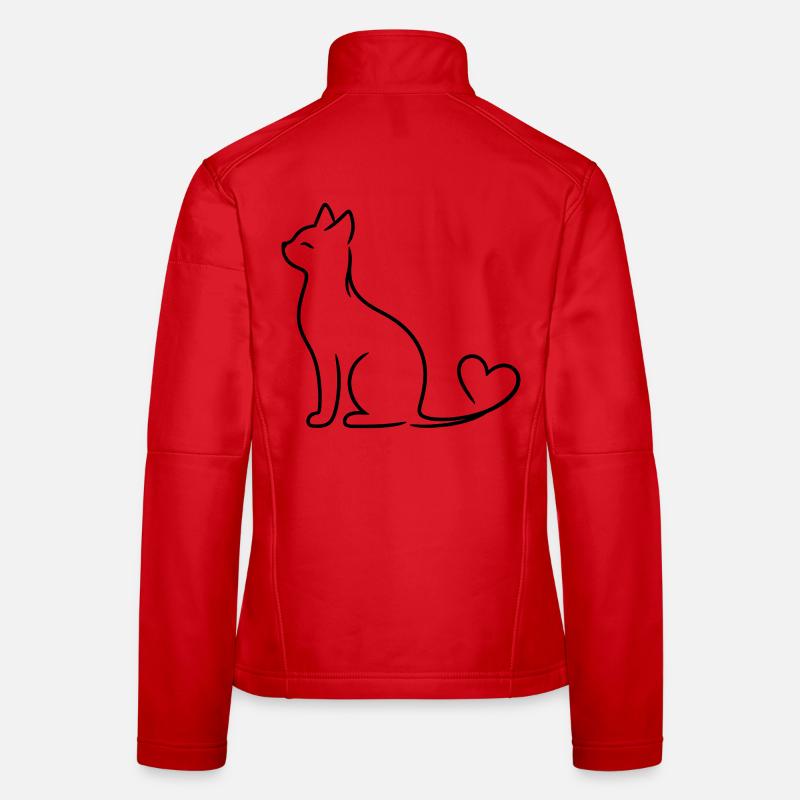 Chat élégant à queue de cœur | Ligne Minimal Love Ar Veste en tissu softshell Femme