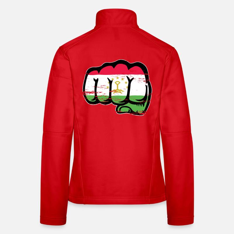 Tadschikistan_Flagge_Faust_used Frauen Softshelljacke