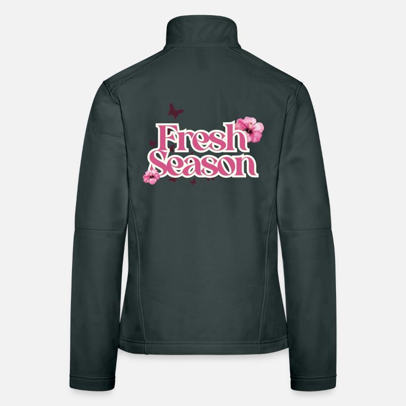 Fresh Season Floral Script Women's Softshell Jacket