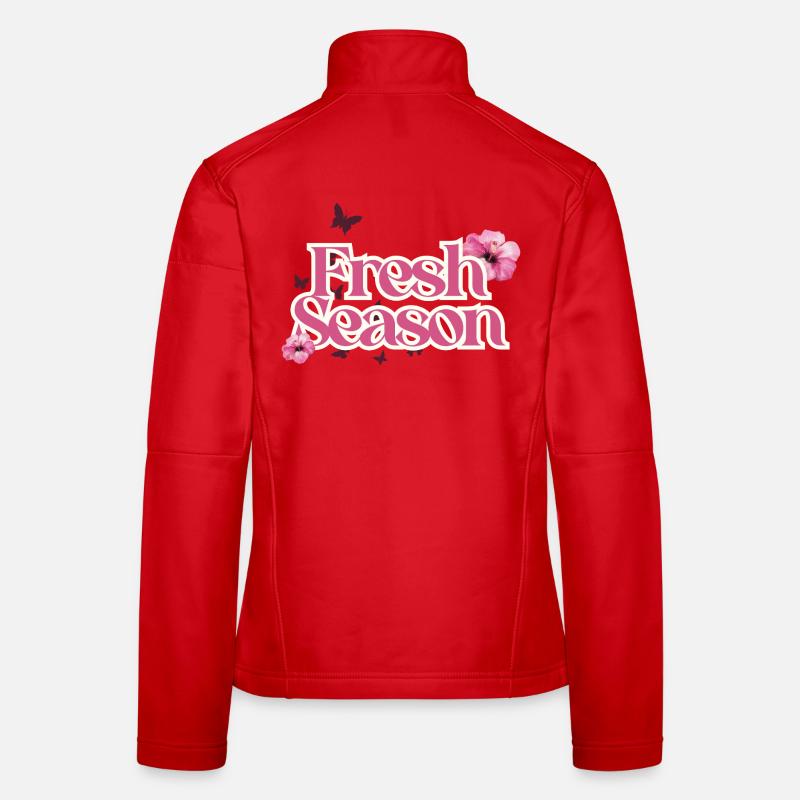 Fraîche Saison Floral Script Veste en tissu softshell Femme