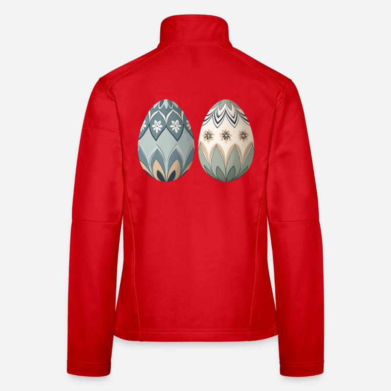Pastel Floral Ornament Eggs Women's Softshell Jacket