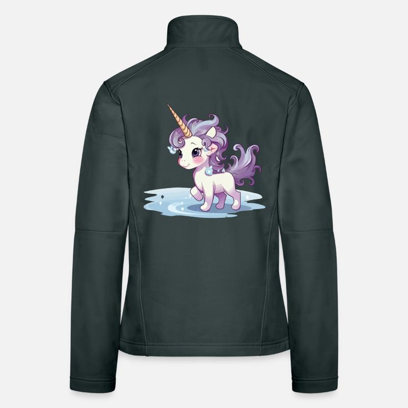 Violettes Einhorn am Eissee Frauen Softshelljacke