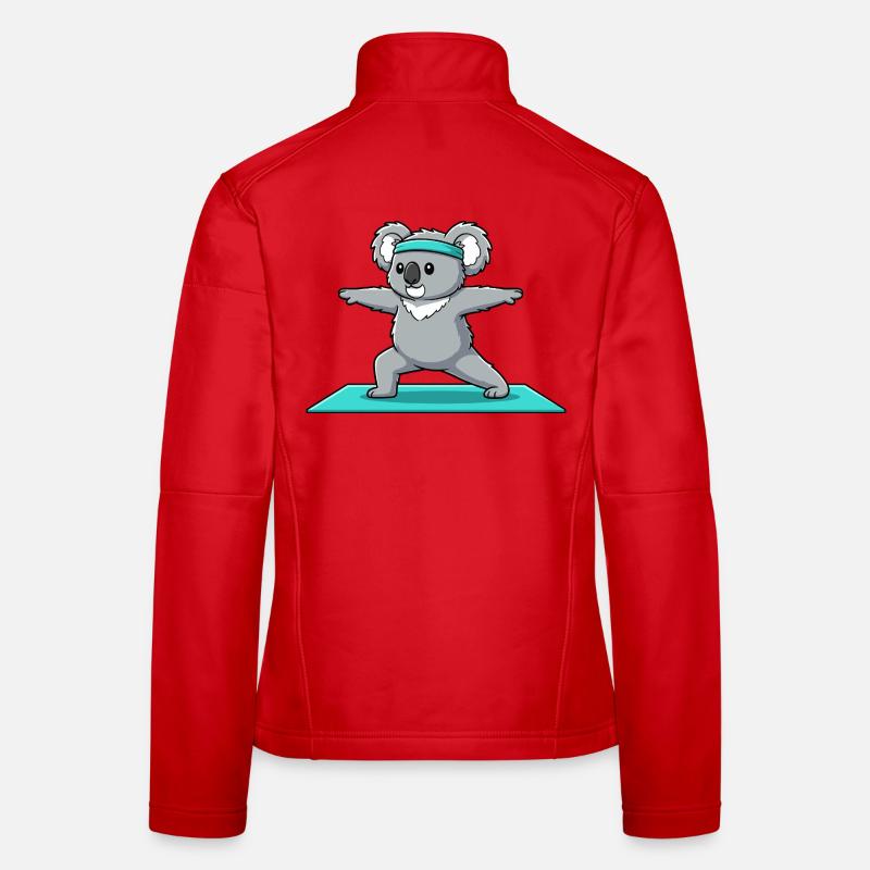 Yoga Koala Bear Doing Warrior Pose Women's Softshell Jacket