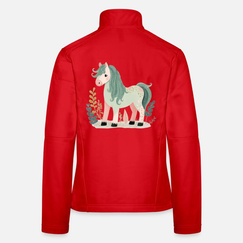 Cheval Poney Mignon Veste en tissu softshell Femme