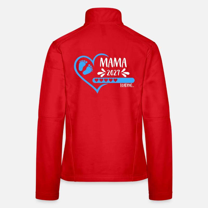 Maman 2027 charge, version Cœur Garçon bleu Veste en tissu softshell Femme