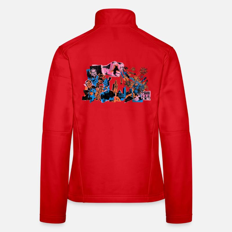 Risographe de feux d’artifice Fallas de Valencia Veste en tissu softshell Femme