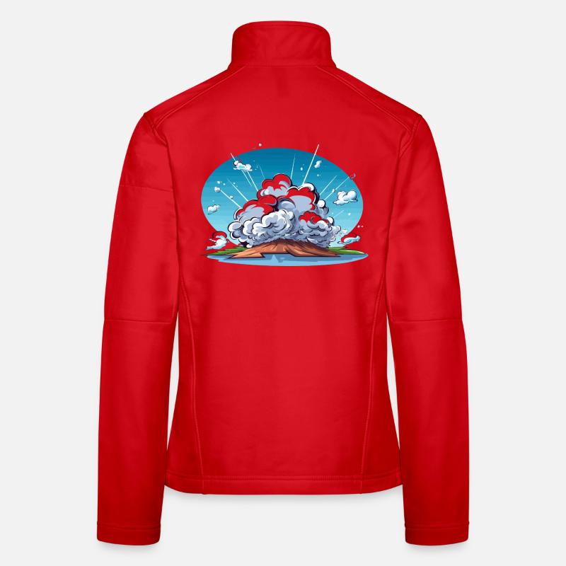Comic explosion in the landscape panorama Women's Softshell Jacket