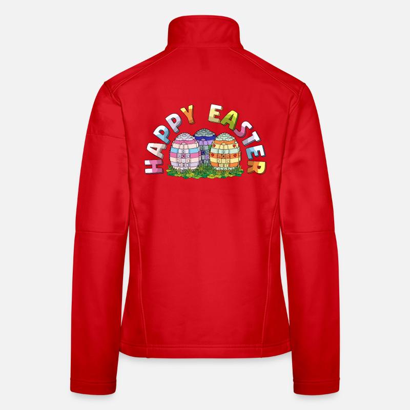Joyeuses Pâques Constructeur de Briques Briques Œufs de Pâques Veste en tissu softshell Femme