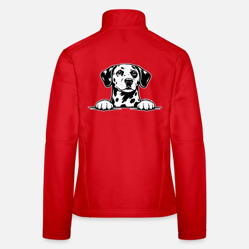 Dalmatiner mit Pfoten - Frauen Softshelljacke - Rot