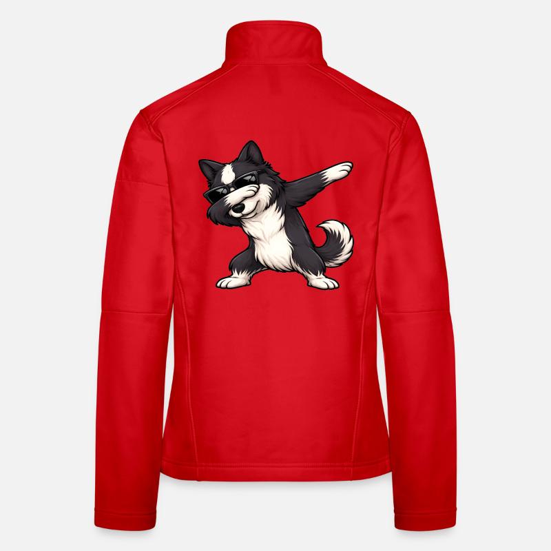 Dabbing Border Collie Frauen Softshelljacke
