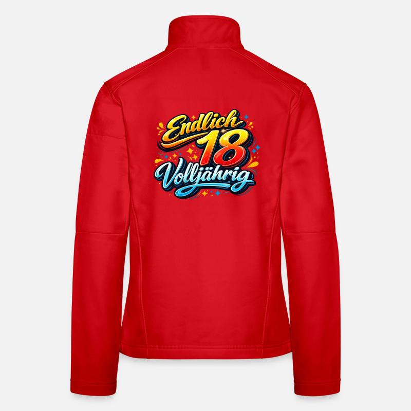 Endlich 18 Volljährig Neon Script Frauen Softshelljacke