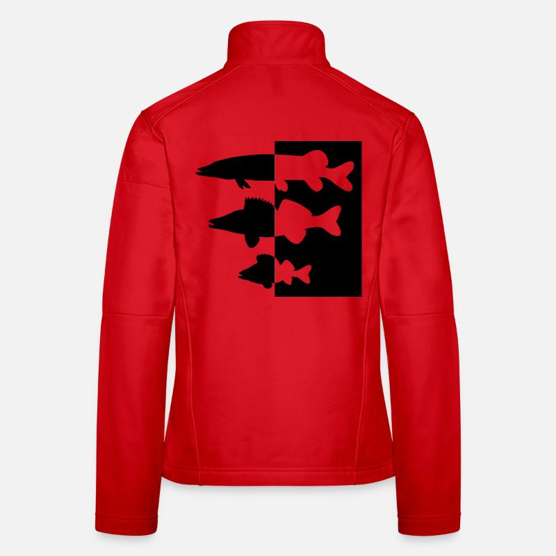 Hecht-Zander-Barsch - Frauen Softshelljacke - Rot