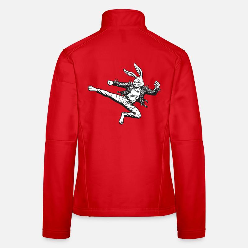 Heavy Metal Easter Bunny Rocker Easter Hardcore Bunny Women's Softshell Jacket