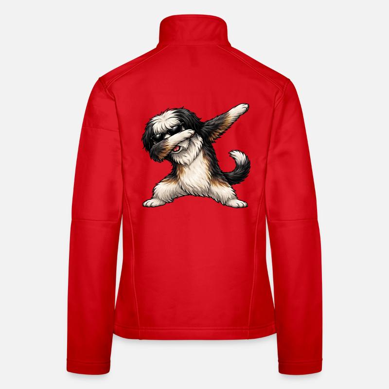 Dabbing Tibet Terrier Frauen Softshelljacke