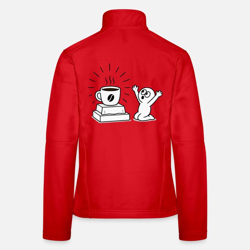 Kaffeebecher Freude Comicdesign Frauen Softshelljacke