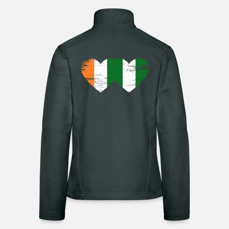 Drapeau du Nigeria de Côte d’Ivoire utilisé Veste en tissu softshell Femme