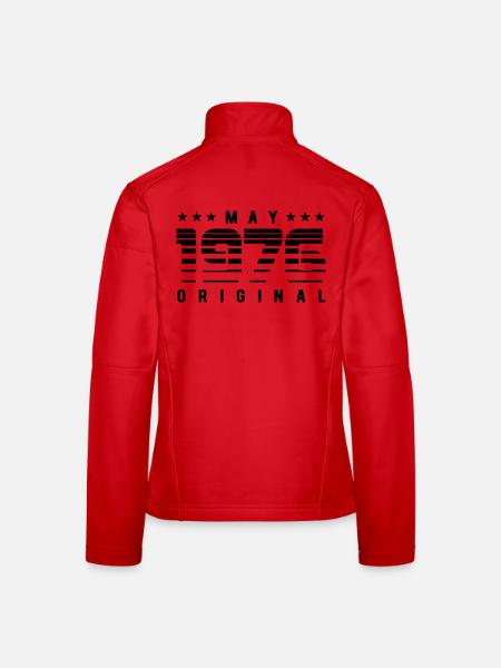 May 1976 Original Striped Vintage Geburtstag - Frauen Softshelljacke - Rot - Hinten