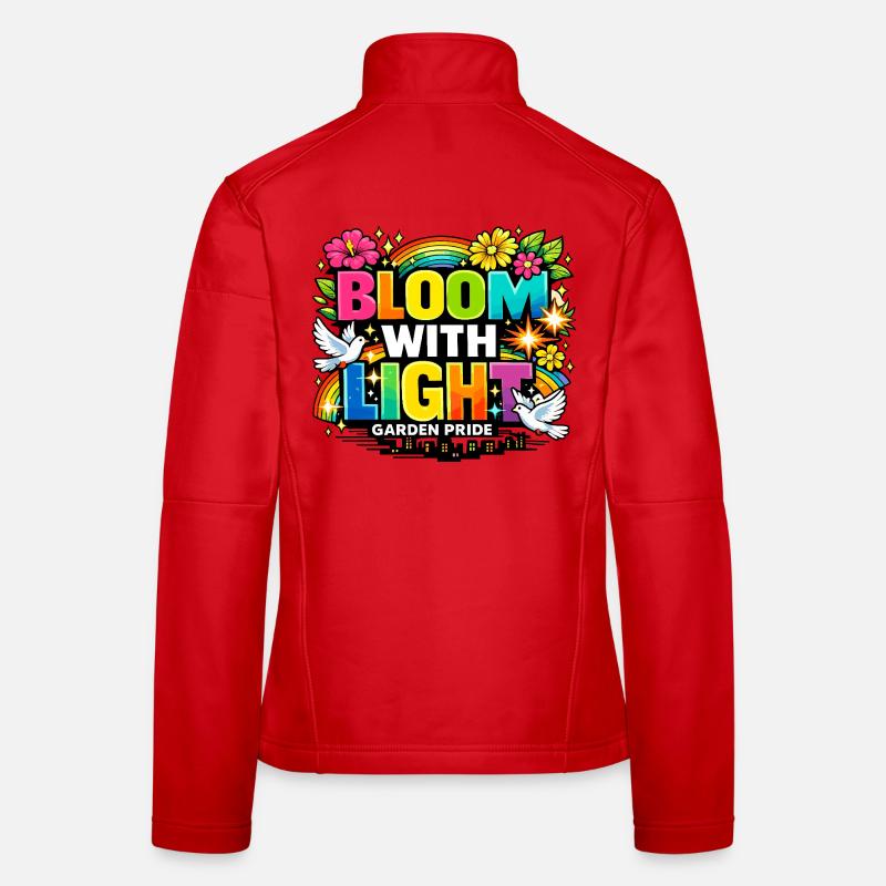 Déclaration florale de fierté de jardin Bloom With Light Veste en tissu softshell Femme