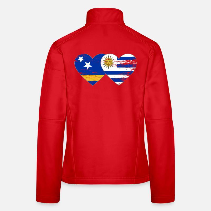 Curaçao_Uruguay_Flagge_Herz_used Frauen Softshelljacke