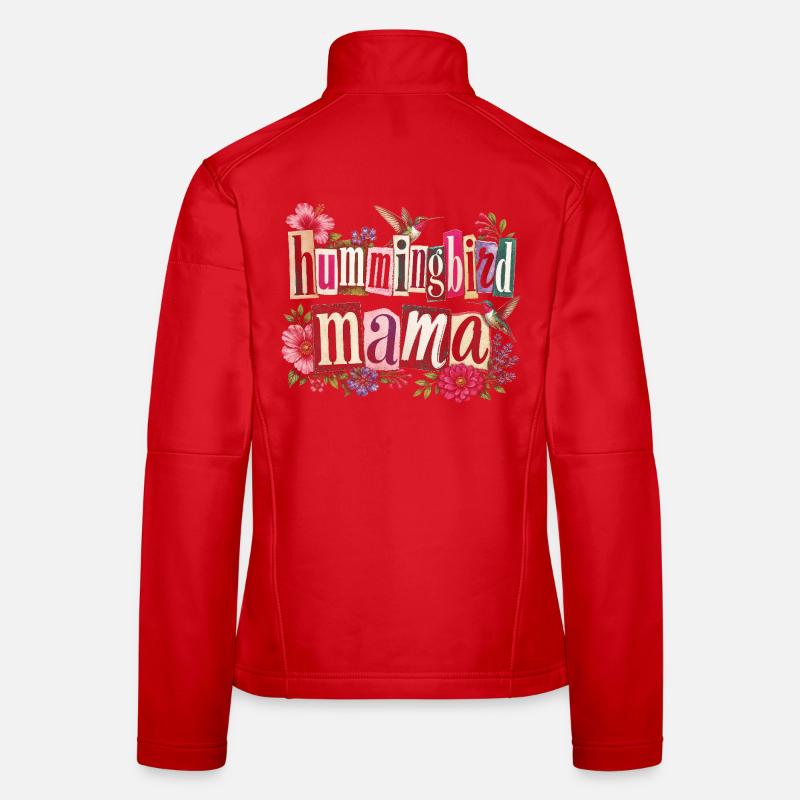 Ruby Throated Hummingbird Mama Mom Women's Softshell Jacket