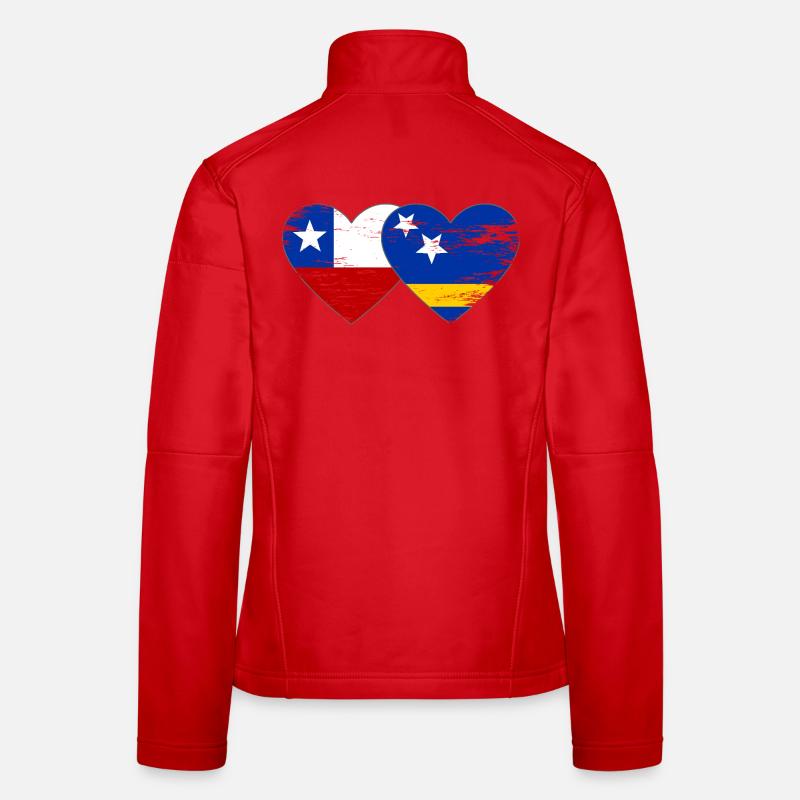 Chile_Curacao_Flagge_Herz_used Women's Softshell Jacket