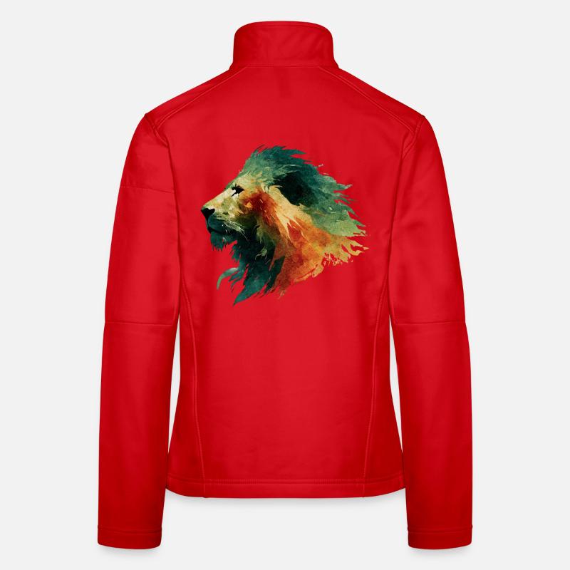Löwenkopf Wasserfarbe Frauen Softshelljacke