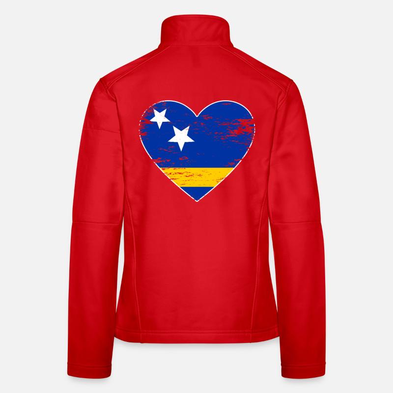 Curaçao_Flagge_Herz_used Veste en tissu softshell Femme