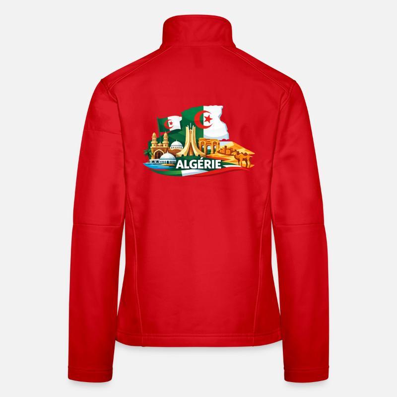 Algérie Drapeau Monument Déco Voyage désert  Veste en tissu softshell Femme