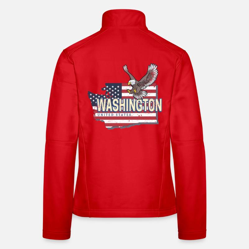 Washington, États-Unis, États-Unis avec carte Veste en tissu softshell Femme