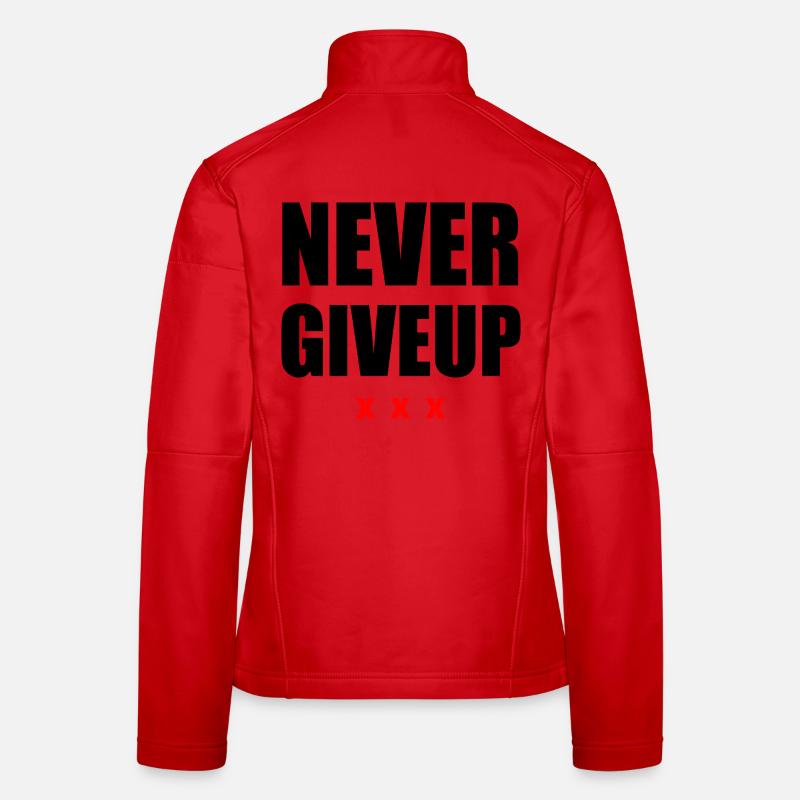 Gib niemals Schwarz/Rot auf Frauen Softshelljacke