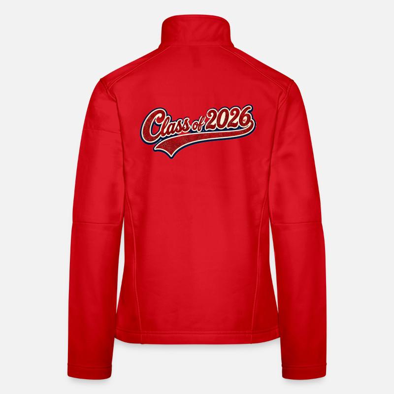 Class 2026 Retro Script Women's Softshell Jacket