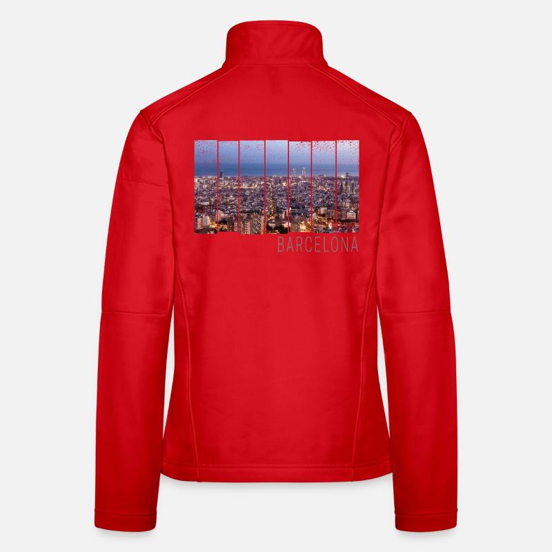 Barcelone en Catalogne avec Skyline Spain Design Veste en tissu softshell Femme