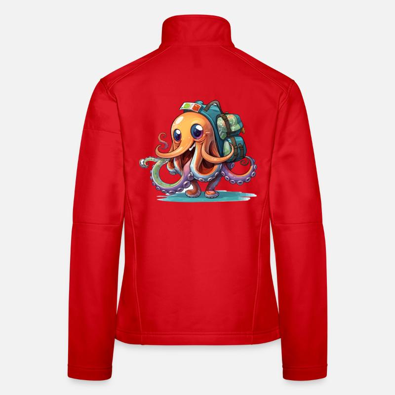 Explorateur Octopus avec sac à dos Veste en tissu softshell Femme
