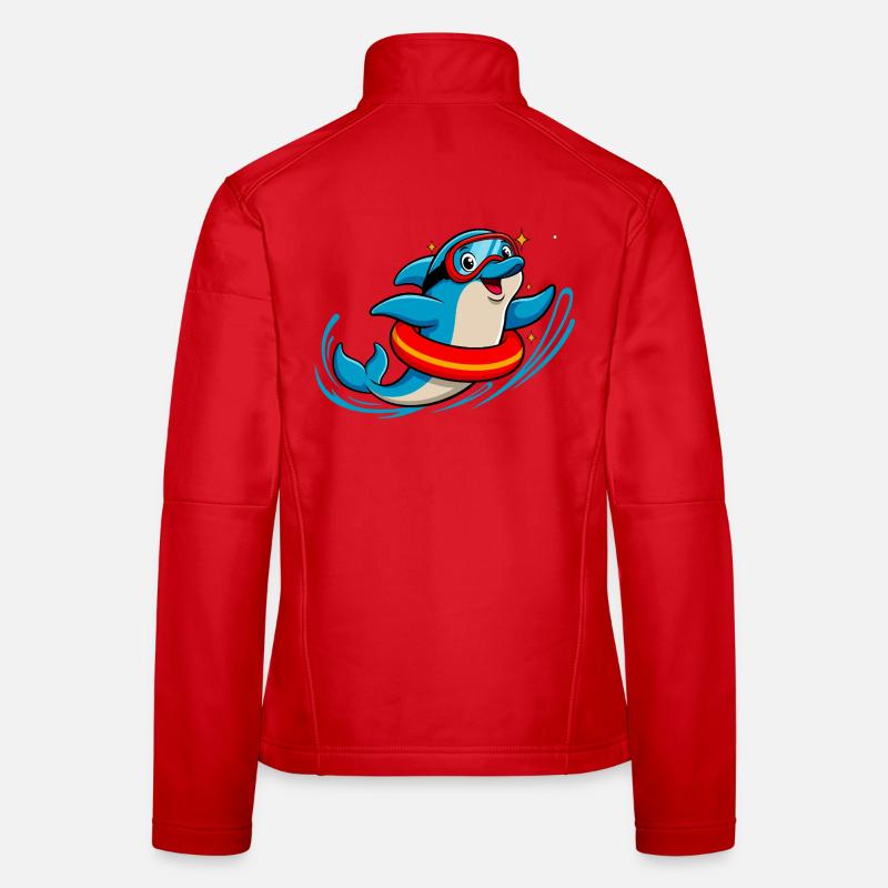 Dauphin drôle avec des lunettes de plongée Veste en tissu softshell Femme