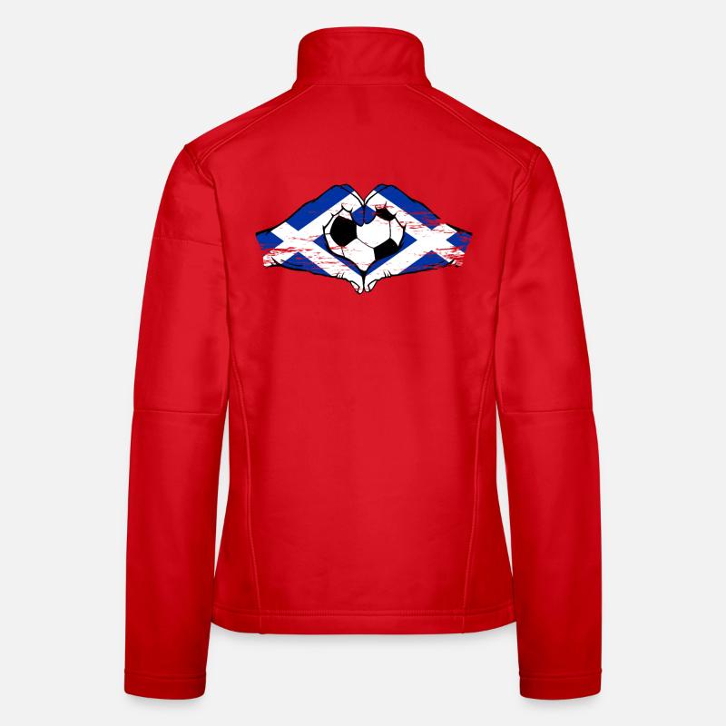 Drapeau écossais mains en forme de cœur utilisé Veste en tissu softshell Femme