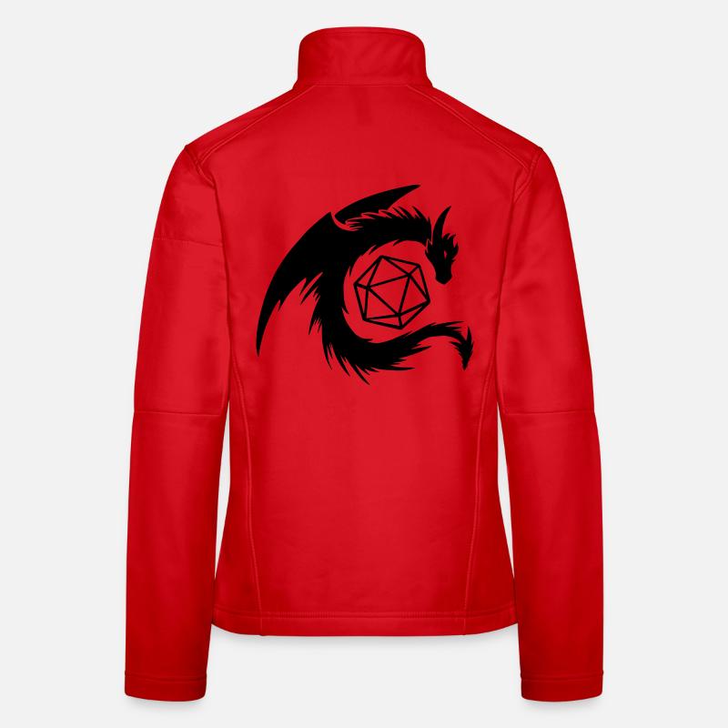 Dragon avec des dés D20 Veste en tissu softshell Femme