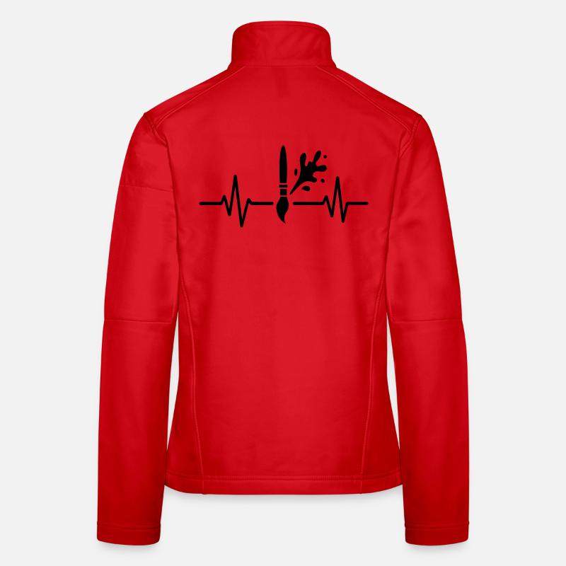 Paint Roller Heartbeat Line DIY Painter Design Women's Softshell Jacket