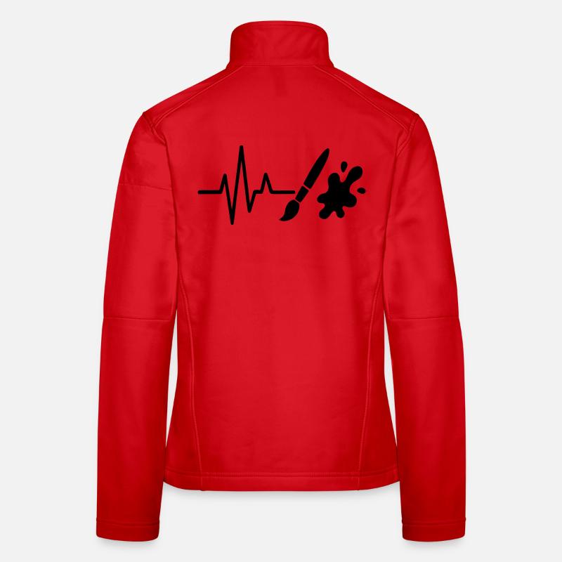 Paint Roller Heartbeat Line DIY Painter Design Women's Softshell Jacket